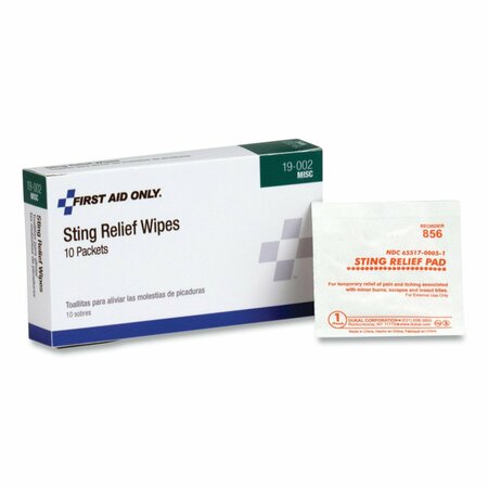 PHYSICIANSCARE First Aid Sting Relief Pads, PK10 19-002